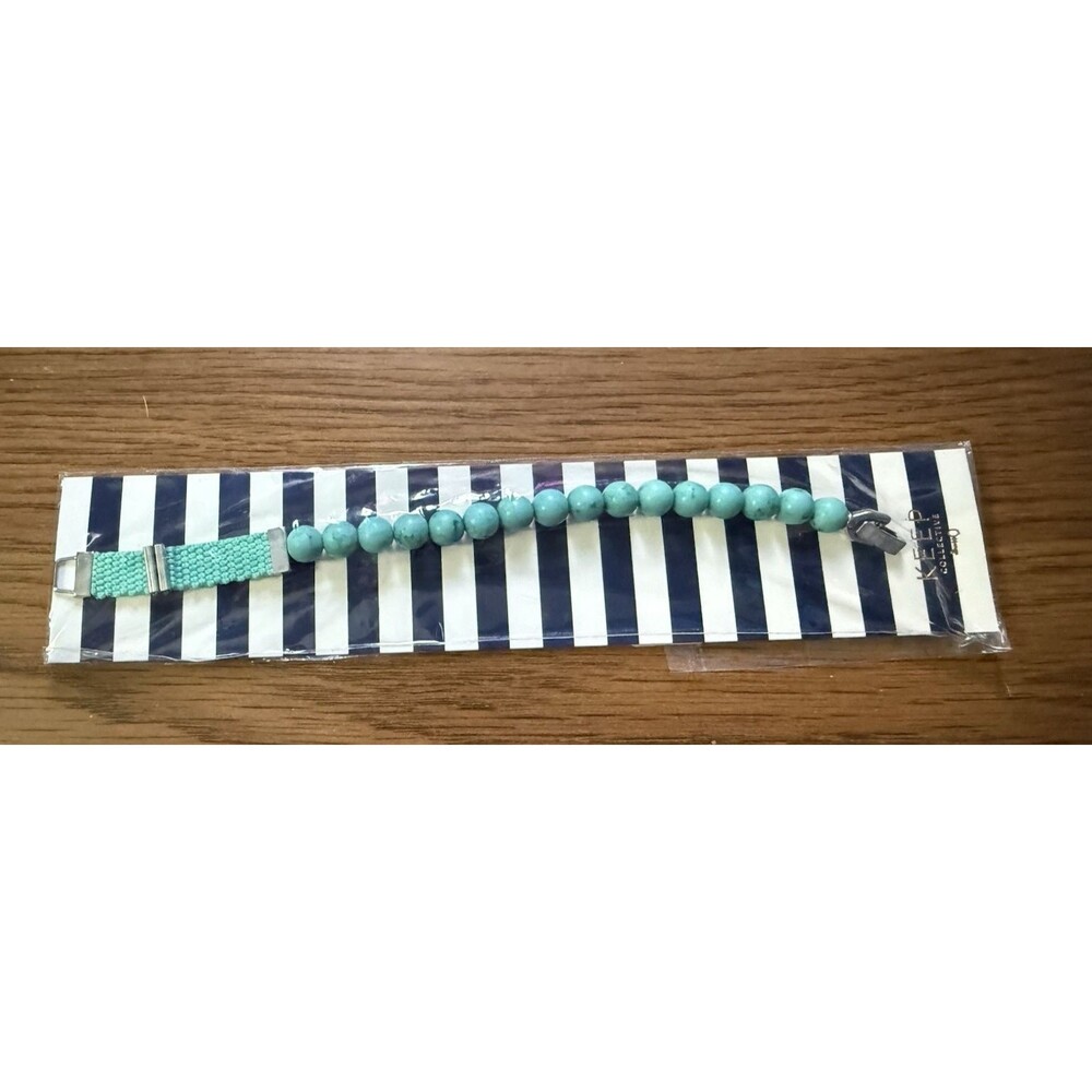 Keep Collective Turquoise Beaded Bracelet Inspiration Beads Silver NWT